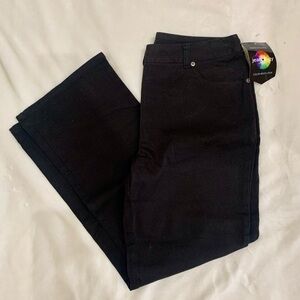 NWT Denim Pants 12P Black Bootcut Stretch Jeans Jeanology Collection Cotton New